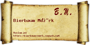 Bierbaum Márk névjegykártya